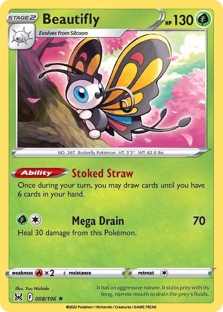 Beautifly (008/196) [Sword & Shield: Lost Origin] Pokemon Single Pokémon  | Multizone: Comics And Games