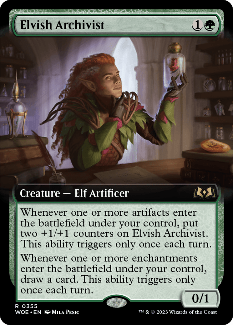 Elvish Archivist (Extended Art) [Wilds of Eldraine] MTG Single Magic: The Gathering  | Multizone: Comics And Games