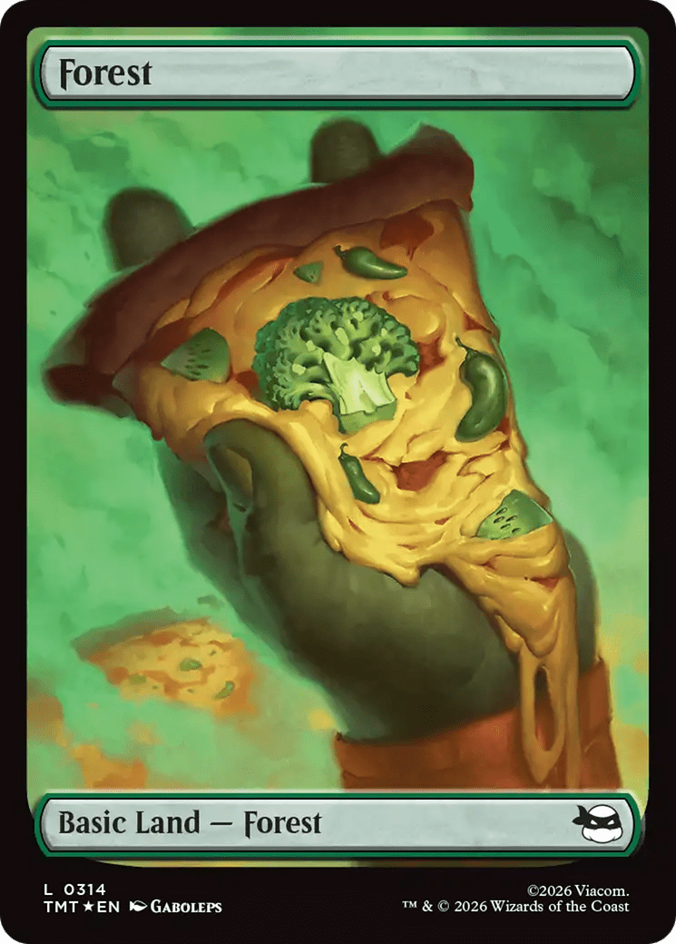 Forest (0314) (Surge Foil) [Teenage Mutant Ninja Turtles] MTG Single Magic: The Gathering  | Multizone: Comics And Games