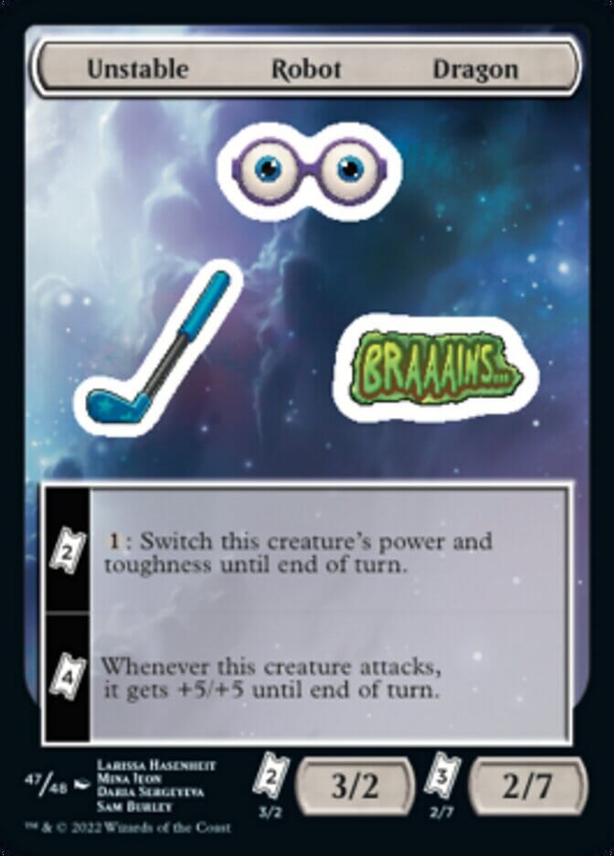 Unstable Robot Dragon [Unfinity Stickers] MTG Single Magic: The Gathering  | Multizone: Comics And Games