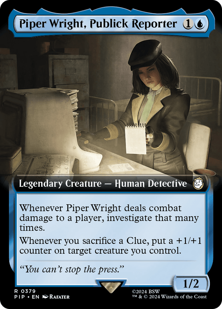 Piper Wright, Publick Reporter (Extended Art) [Fallout] MTG Single Magic: The Gathering  | Multizone: Comics And Games