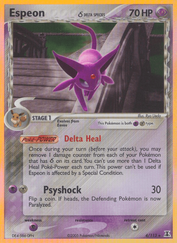 Espeon (4/113)(Delta Species) [EX: Delta Species] Pokemon Single Pokémon  | Multizone: Comics And Games