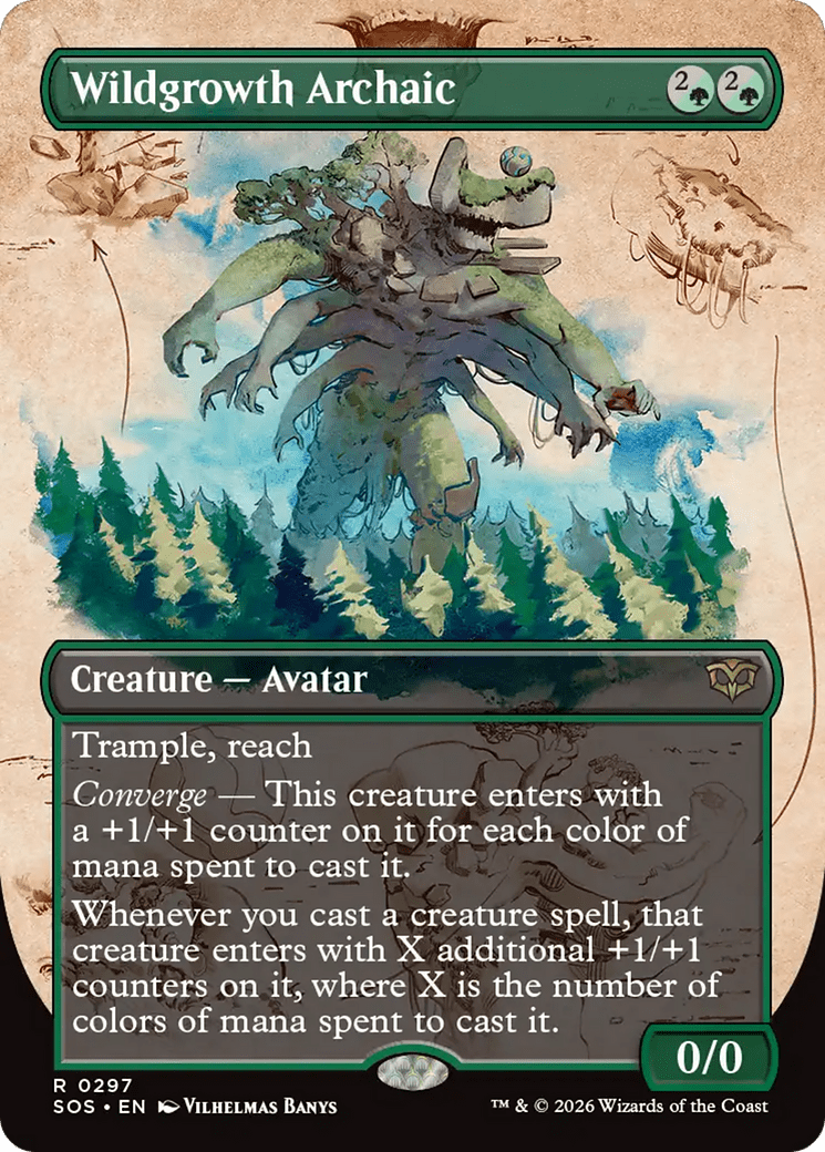 Wildgrowth Archaic (Borderless) [Secrets of Strixhaven] MTG Single Magic: The Gathering  | Multizone: Comics And Games