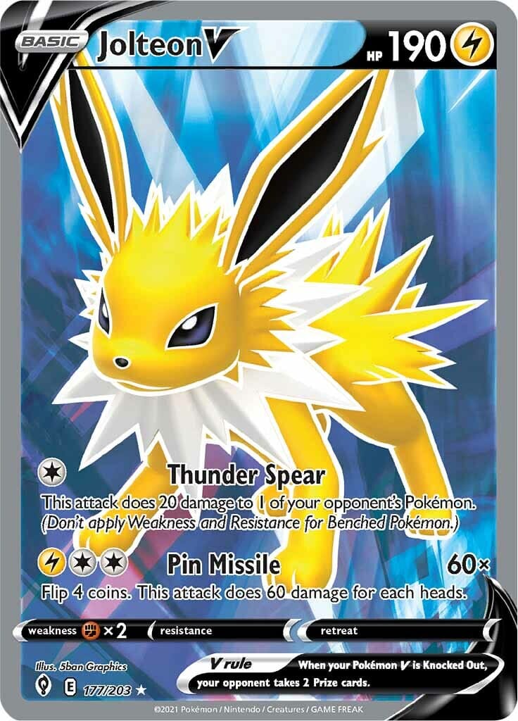 Jolteon V (177/203) [Sword & Shield: Evolving Skies] Pokemon Single Pokémon  | Multizone: Comics And Games