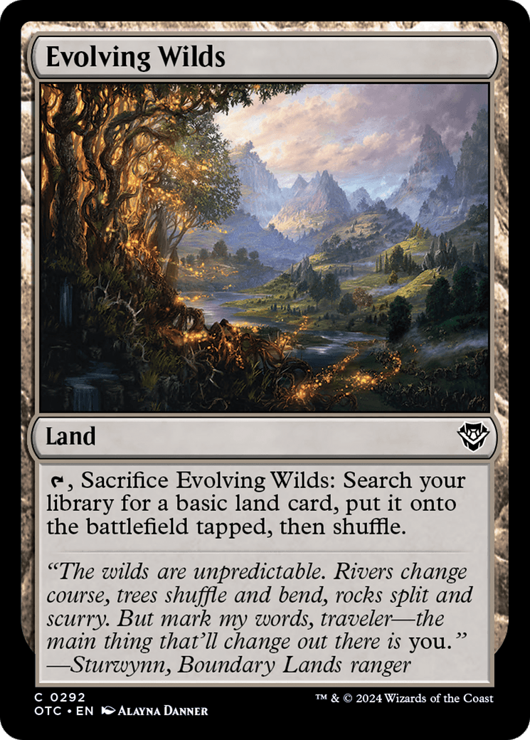 Evolving Wilds [Outlaws of Thunder Junction Commander] MTG Single Magic: The Gathering  | Multizone: Comics And Games