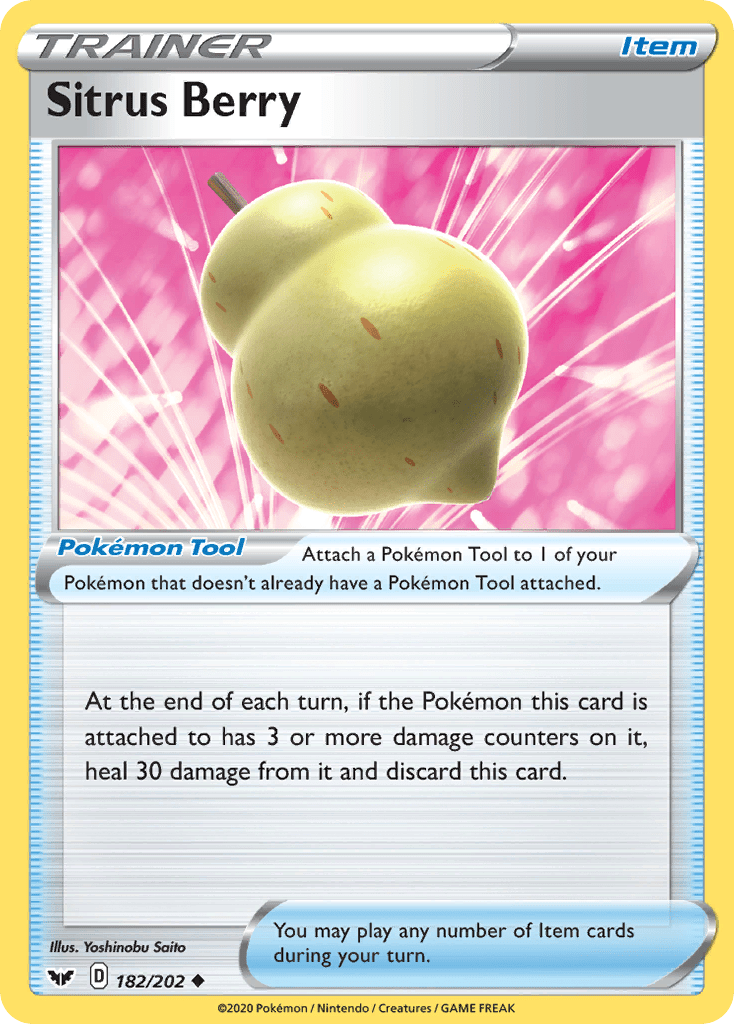Sitrus Berry (182/202) [Sword & Shield: Base Set] Pokemon Single Pokémon  | Multizone: Comics And Games