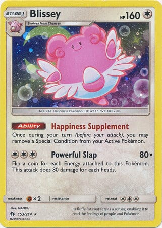 Blissey (153/214) (Cosmos Holo) [Sun & Moon: Lost Thunder] Pokemon Single Pokémon  | Multizone: Comics And Games