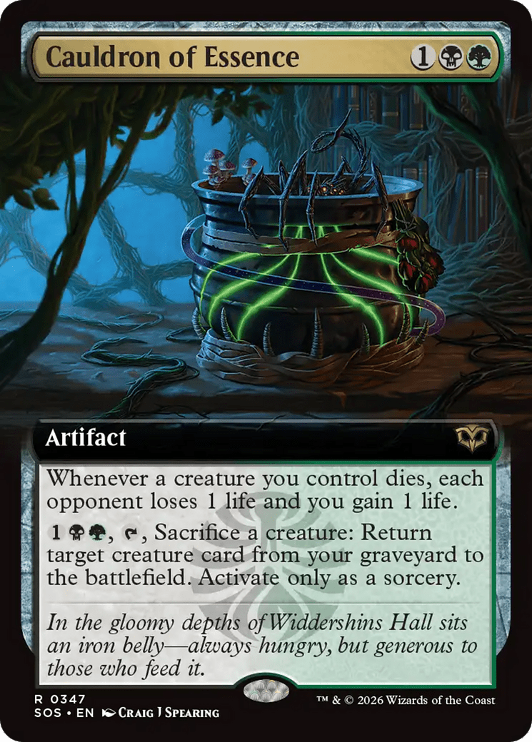 Cauldron of Essence (Extended Art) [Secrets of Strixhaven] MTG Single Magic: The Gathering  | Multizone: Comics And Games