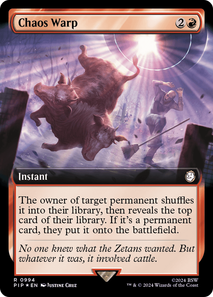 Chaos Warp (Extended Art) (Surge Foil) [Fallout] MTG Single Magic: The Gathering  | Multizone: Comics And Games