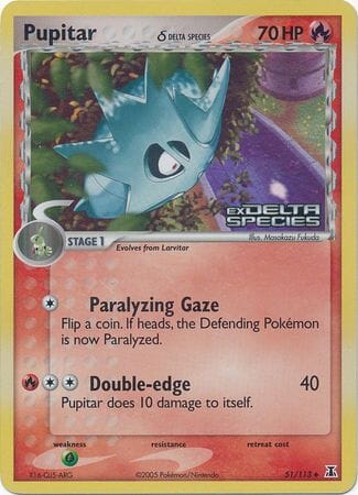 Pupitar (51/113) (Delta Species) (Stamped) [EX: Delta Species] Pokemon Single Pokémon  | Multizone: Comics And Games