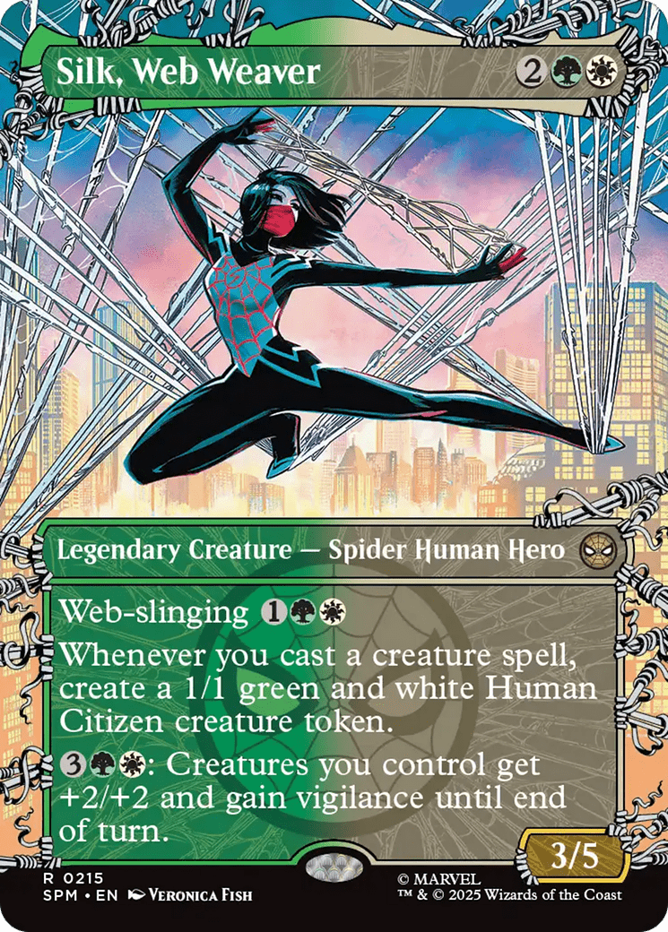 Silk, Web Weaver (Borderless) [Marvel's Spider-Man] MTG Single Magic: The Gathering  | Multizone: Comics And Games