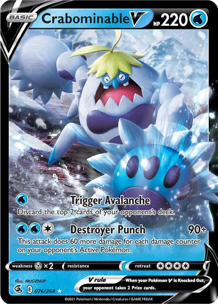 Crabominable V (076/264) [Sword & Shield: Fusion Strike] Pokemon Single Pokémon  | Multizone: Comics And Games