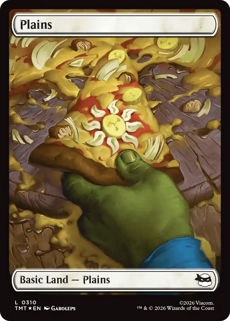 Plains (0310) (Surge Foil) [Teenage Mutant Ninja Turtles] MTG Single Magic: The Gathering  | Multizone: Comics And Games