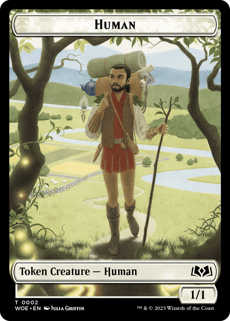 Human Token [Wilds of Eldraine Tokens] MTG Single Magic: The Gathering  | Multizone: Comics And Games