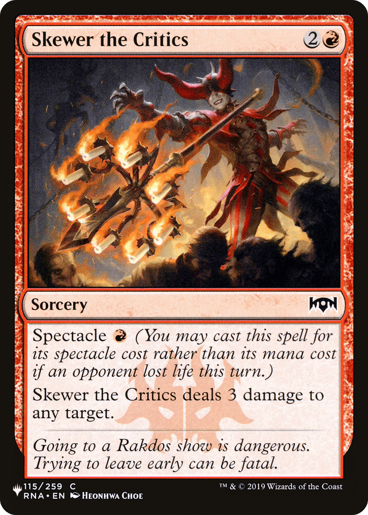 Skewer the Critics [The List] MTG Single Magic: The Gathering  | Multizone: Comics And Games