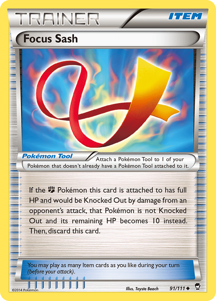 Focus Sash (91/111) [XY: Furious Fists] Pokemon Single Pokémon  | Multizone: Comics And Games