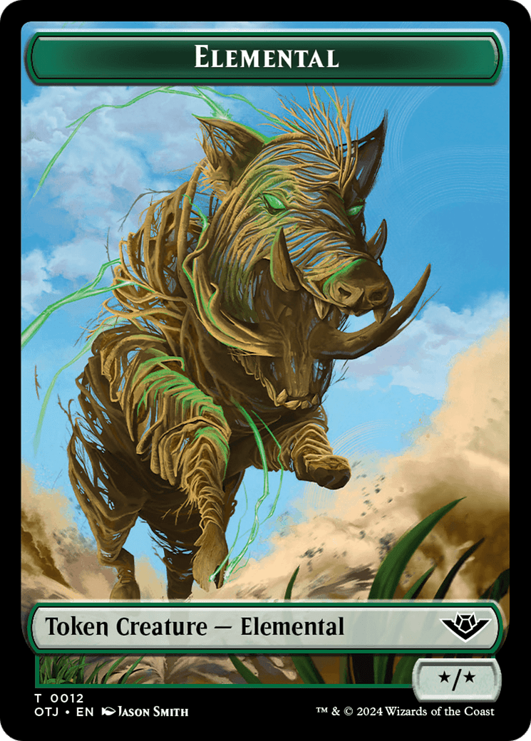Mercenary // Elemental Double-Sided Token [Outlaws of Thunder Junction Tokens] MTG Single Magic: The Gathering  | Multizone: Comics And Games