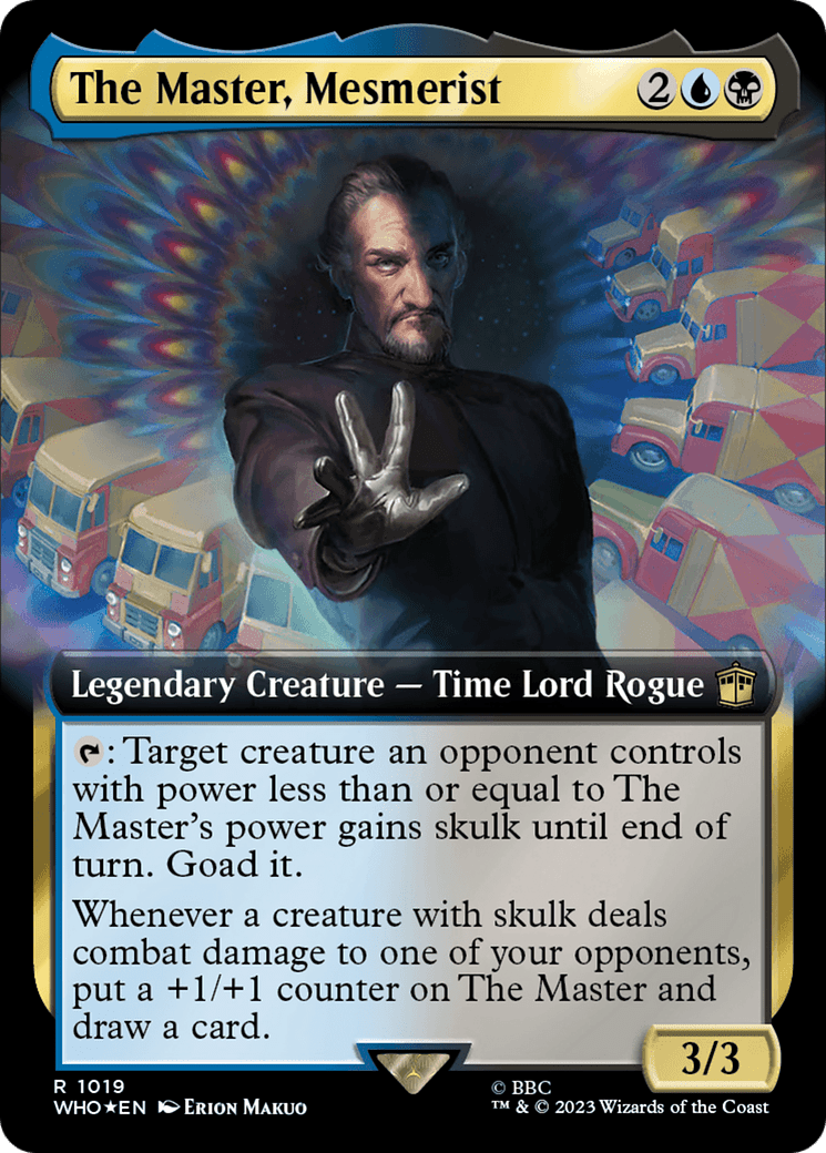 The Master, Mesmerist (Extended Art) (Surge Foil) [Doctor Who] MTG Single Magic: The Gathering  | Multizone: Comics And Games