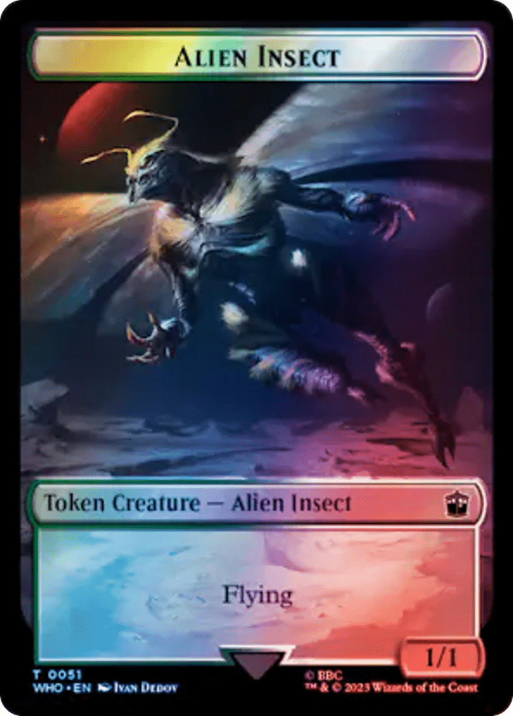 Soldier // Alien Insect Double-Sided Token (Surge Foil) [Doctor Who Tokens] MTG Single Magic: The Gathering  | Multizone: Comics And Games