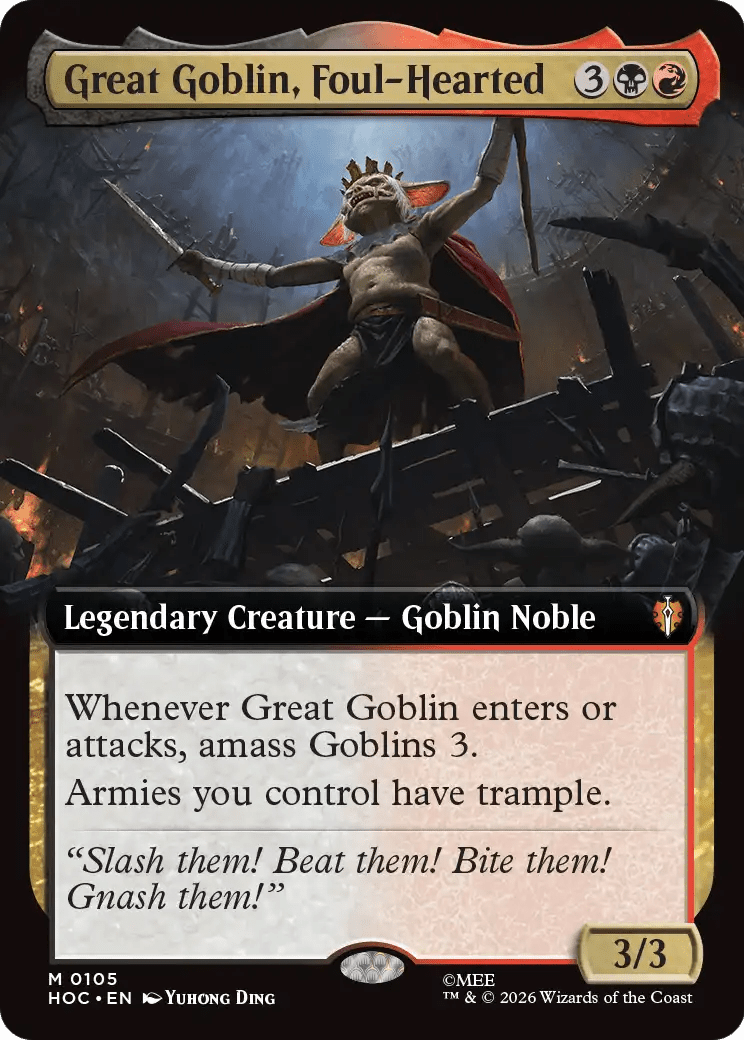 Great Goblin, Foul-Hearted (Extended Art) [The Hobbit: Eternal-Legal] MTG Single Magic: The Gathering  | Multizone: Comics And Games