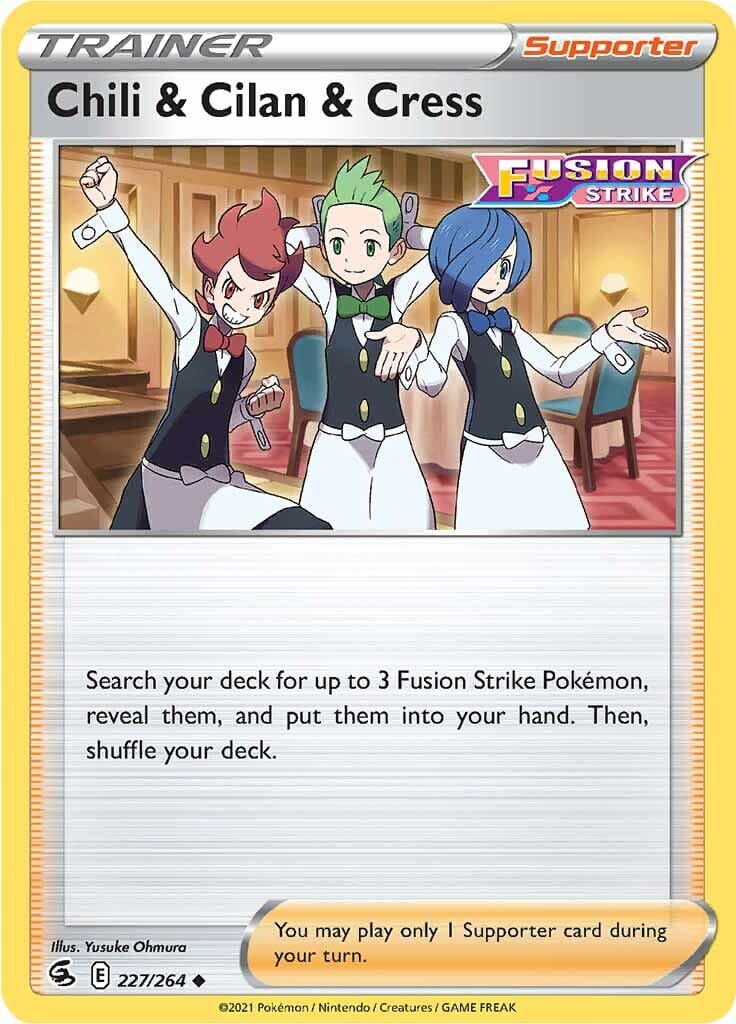 Chili & Cilan & Cress (227/264) [Sword & Shield: Fusion Strike] Pokemon Single Pokémon  | Multizone: Comics And Games