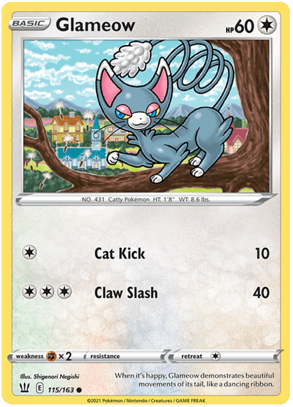 Glameow (115/163) [Sword & Shield: Battle Styles] Pokemon Single Pokémon  | Multizone: Comics And Games