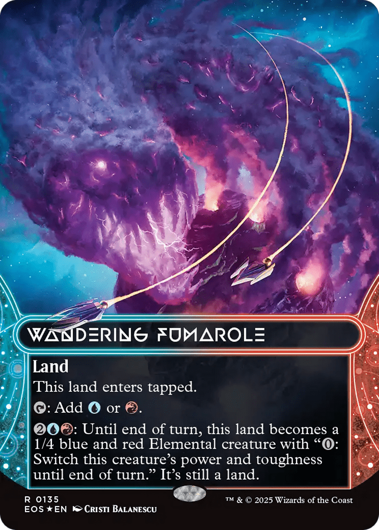 Wandering Fumarole (0135) (Borderless) (Galaxy Foil) [Edge of Eternities: Stellar Sights] MTG Single Magic: The Gathering  | Multizone: Comics And Games