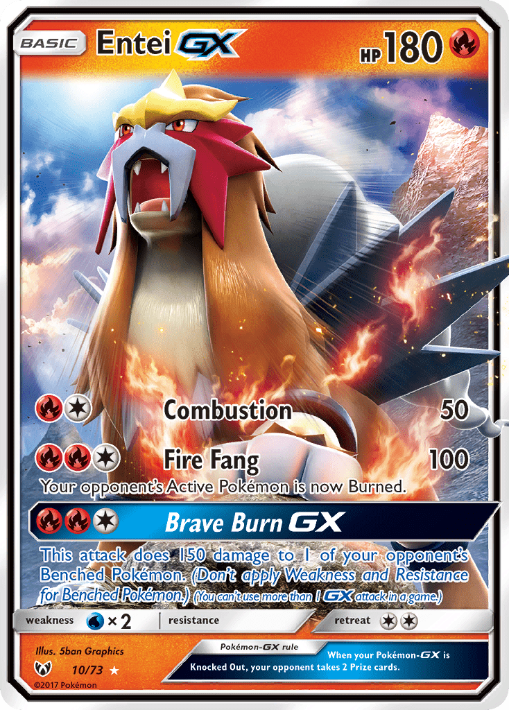 Entei GX (10/73) [Sun & Moon: Shining Legends] Pokemon Single Pokémon  | Multizone: Comics And Games