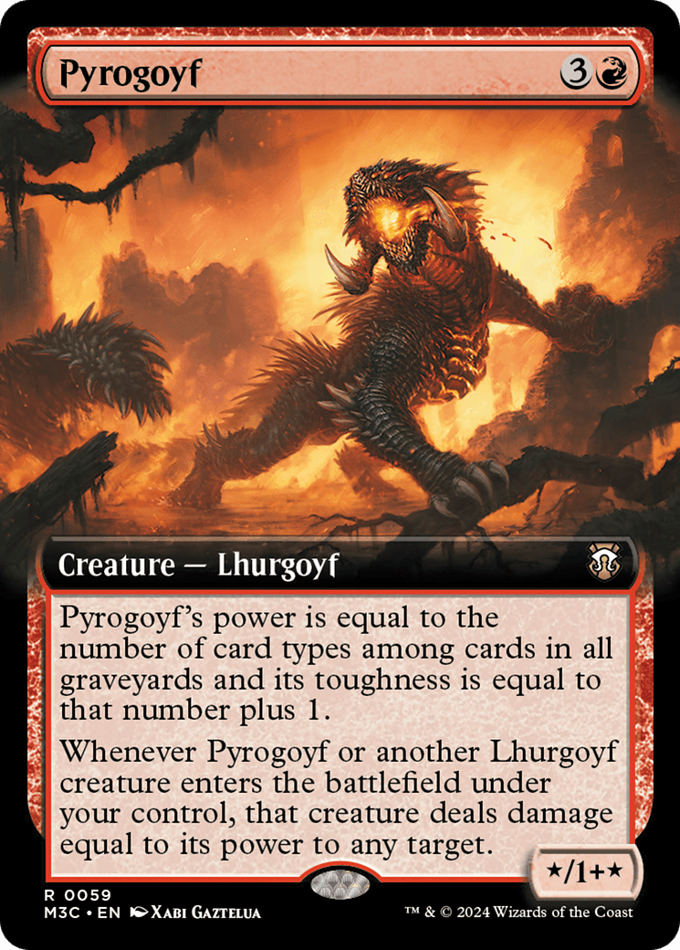 Pyrogoyf (Extended Art) [Modern Horizons 3 Commander] MTG Single Magic: The Gathering  | Multizone: Comics And Games