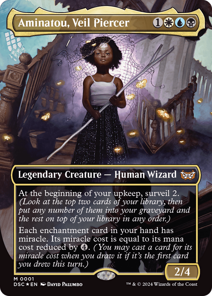Aminatou, Veil Piercer (Borderless) [Duskmourn: House of Horror Commander] MTG Single Magic: The Gathering  | Multizone: Comics And Games