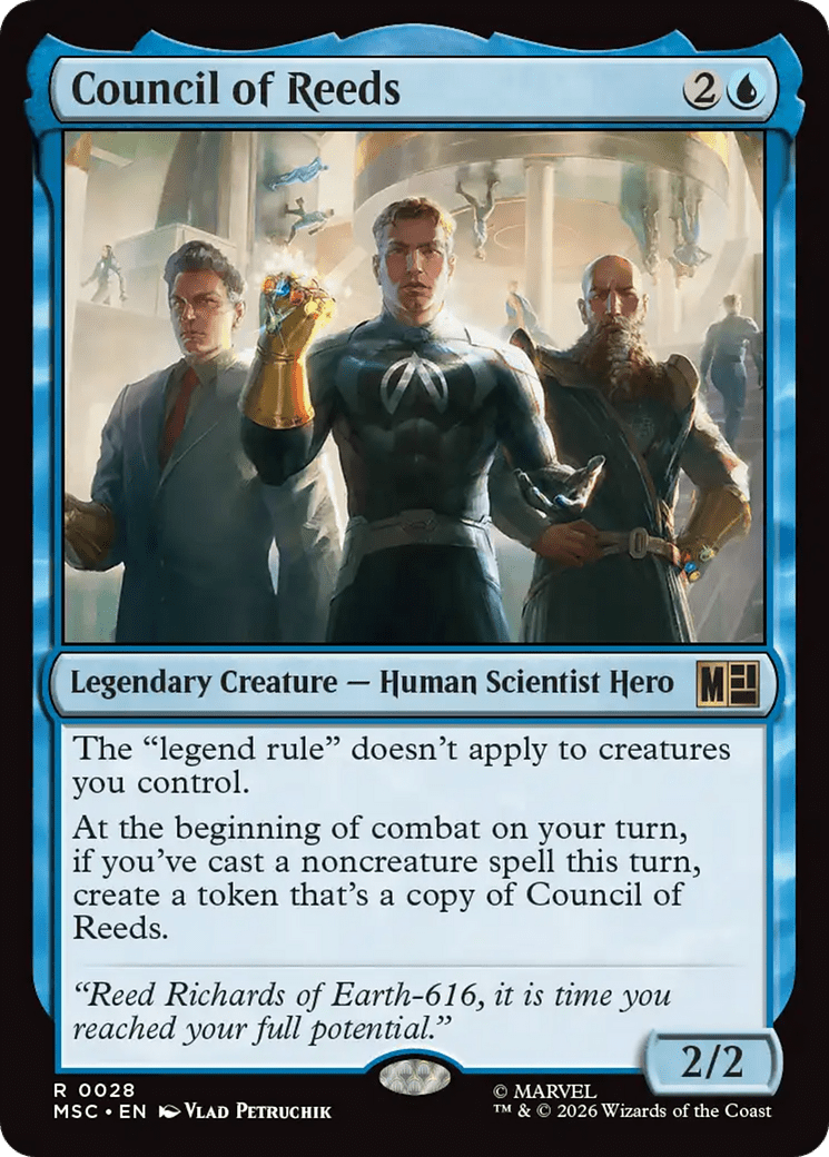 Council of Reeds (Surge Foil) [Marvel Super Heroes Commander] MTG Single Magic: The Gathering  | Multizone: Comics And Games