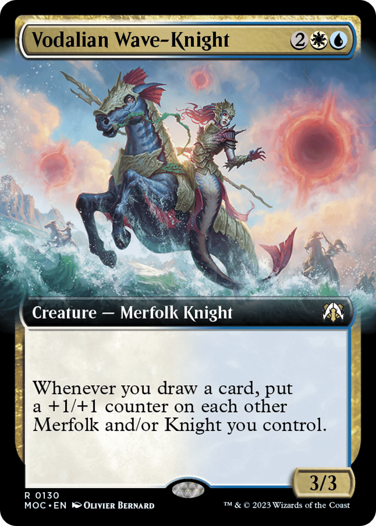 Vodalian Wave-Knight (Extended Art) [March of the Machine Commander] MTG Single Magic: The Gathering  | Multizone: Comics And Games