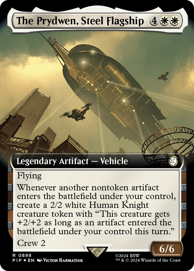 The Prydwen, Steel Flagship (Extended Art) (Surge Foil) [Fallout] MTG Single Magic: The Gathering  | Multizone: Comics And Games