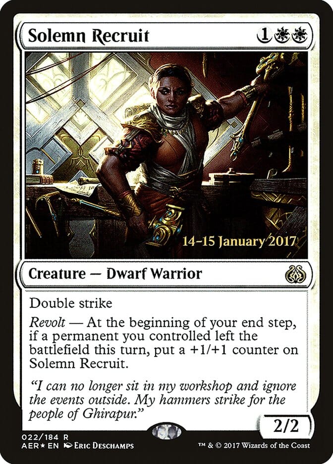 Solemn Recruit [Aether Revolt Prerelease Promos] MTG Single Magic: The Gathering  | Multizone: Comics And Games
