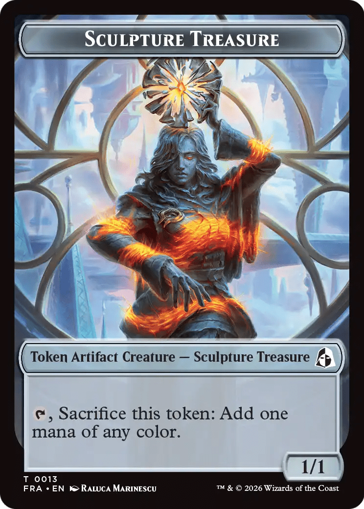 Sculpture Treasure // Beast Double-Sided Token [Reality Fracture Tokens] MTG Single Magic: The Gathering  | Multizone: Comics And Games