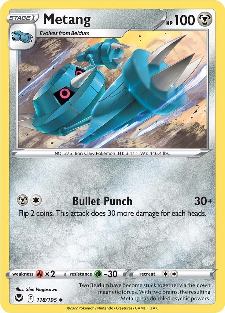 Metang (118/195) [Sword & Shield: Silver Tempest] Pokemon Single Pokémon  | Multizone: Comics And Games