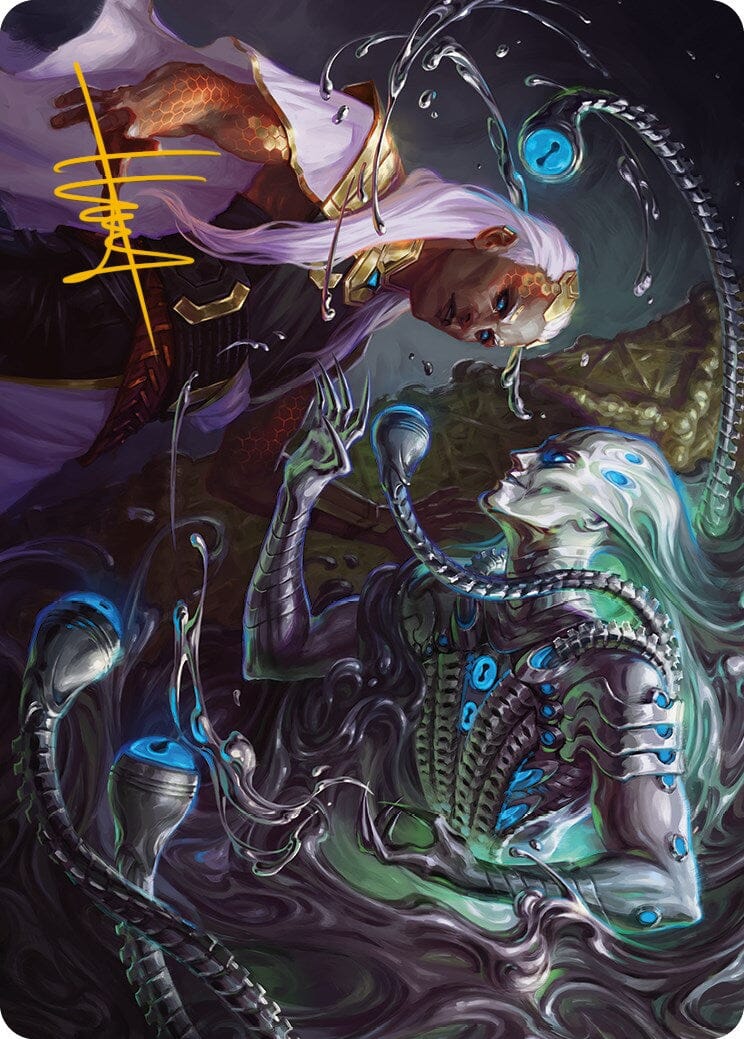 Mirage Mockery Art Card (Gold-Stamped Signature) [Phyrexia: All Will Be One Art Series] MTG Single Magic: The Gathering  | Multizone: Comics And Games