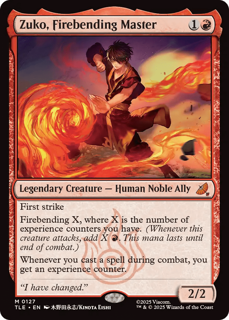 Zuko, Firebending Master [Avatar: The Last Airbender: Eternal-Legal] MTG Single Magic: The Gathering  | Multizone: Comics And Games