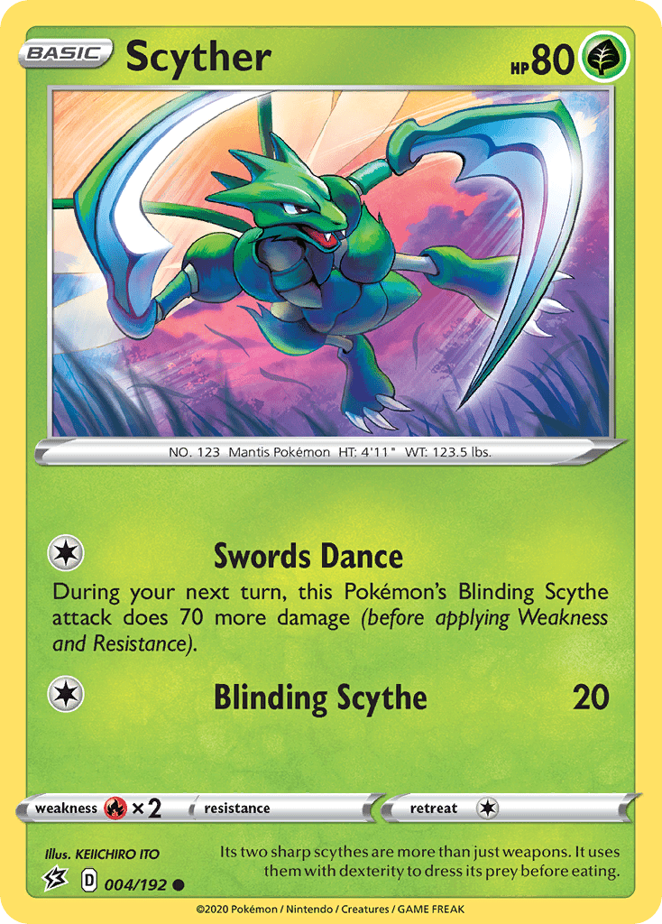 Scyther (004/192) [Sword & Shield: Rebel Clash] Pokemon Single Pokémon  | Multizone: Comics And Games
