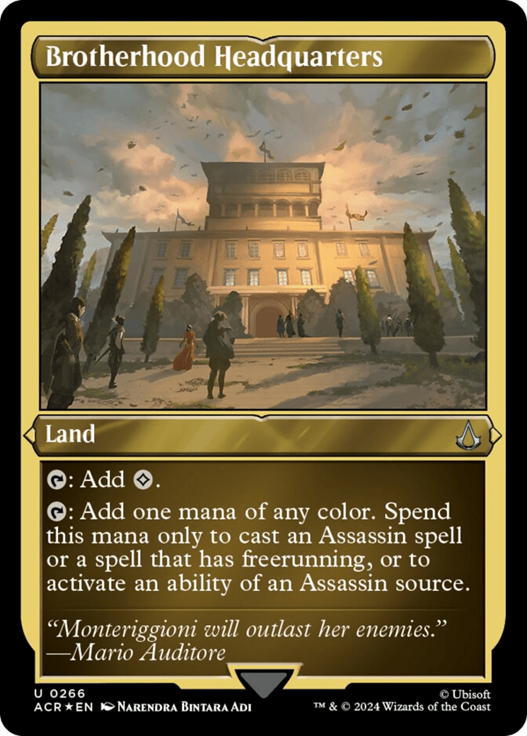 Brotherhood Headquarters (Foil Etched) [Assassin's Creed] MTG Single Magic: The Gathering  | Multizone: Comics And Games