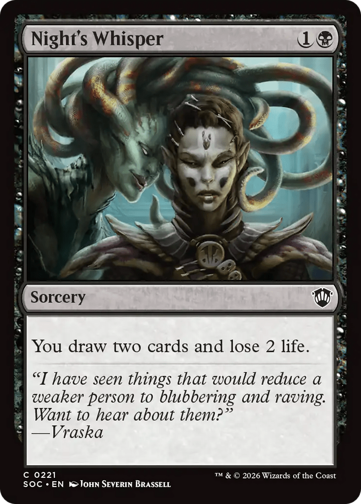 Night's Whisper [Secrets of Strixhaven Commander] MTG Single Magic: The Gathering  | Multizone: Comics And Games