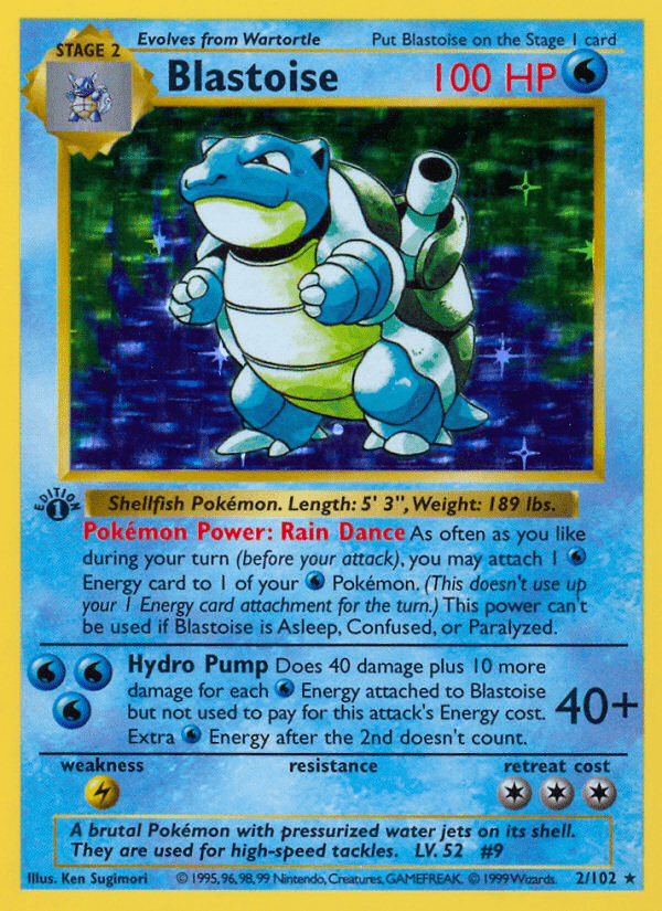 Blastoise (2/102) (Shadowless) [Base Set 1st Edition] Pokemon Single Pokémon  | Multizone: Comics And Games