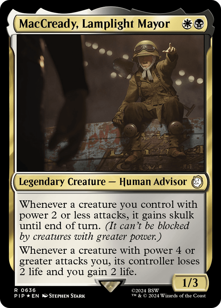MacCready, Lamplight Mayor (Surge Foil) [Fallout] MTG Single Magic: The Gathering  | Multizone: Comics And Games