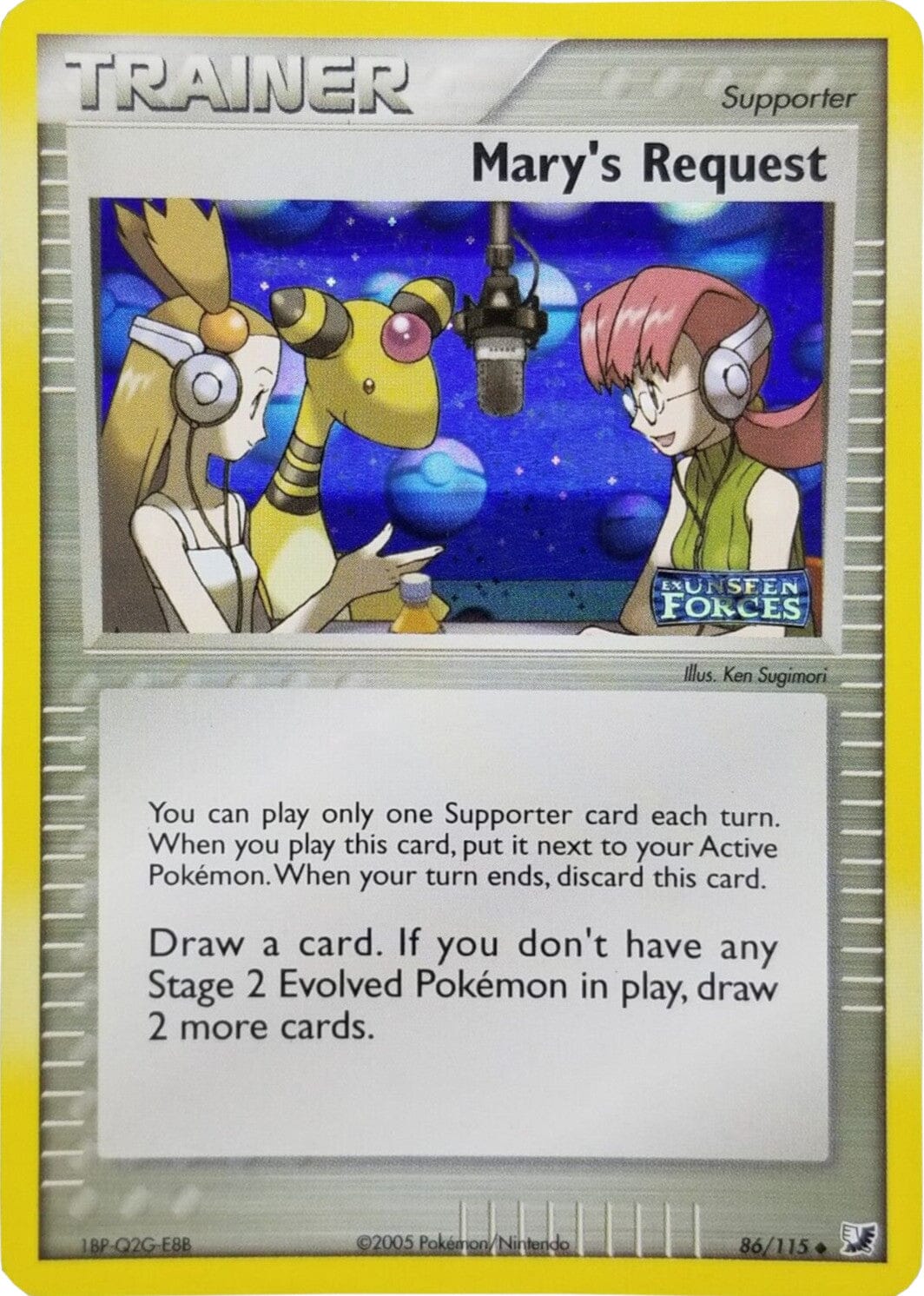 Mary's Request (86/115) (Stamped) [EX: Unseen Forces] Pokemon Single Pokémon  | Multizone: Comics And Games