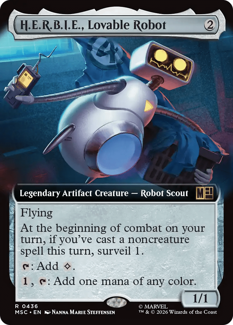 H.E.R.B.I.E., Lovable Robot (Extended Art) [Marvel Super Heroes Commander] MTG Single Magic: The Gathering  | Multizone: Comics And Games