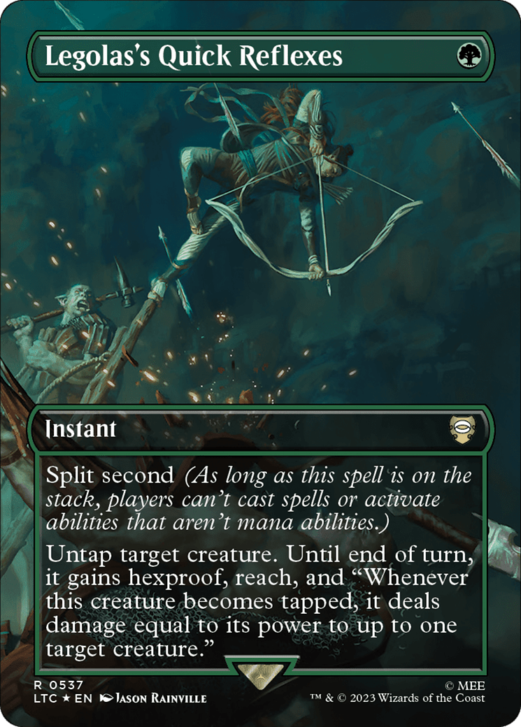 Legolas's Quick Reflexes (Borderless) (Surge Foil) [The Lord of the Rings: Tales of Middle-Earth Commander] MTG Single Magic: The Gathering  | Multizone: Comics And Games