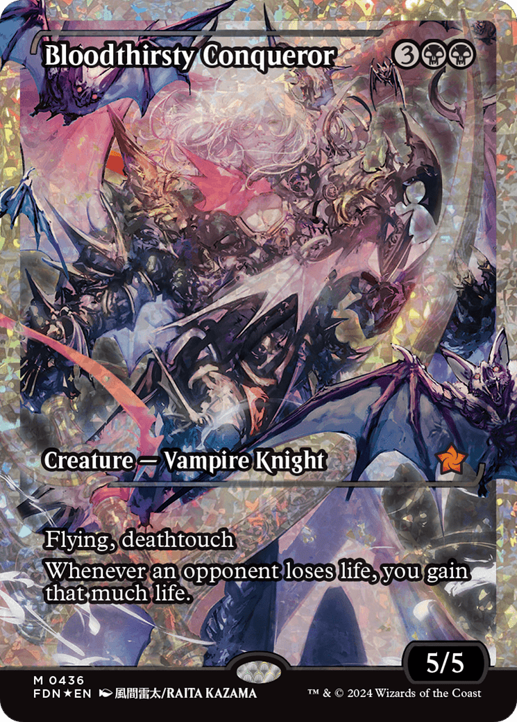 Bloodthirsty Conqueror (Showcase) (Fracture Foil) [Foundations] MTG Single Magic: The Gathering  | Multizone: Comics And Games