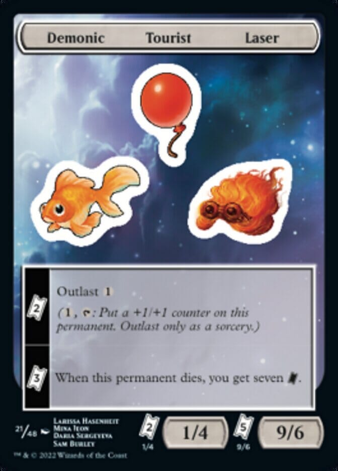 Demonic Tourist Laser [Unfinity Stickers] MTG Single Magic: The Gathering  | Multizone: Comics And Games