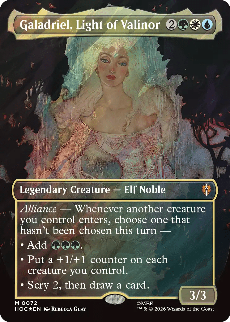Galadriel, Light of Valinor (Borderless) (Surge Foil) [The Hobbit: Eternal-Legal] MTG Single Magic: The Gathering  | Multizone: Comics And Games