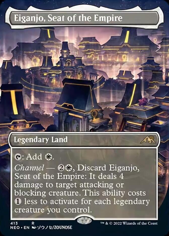 Eiganjo, Seat of the Empire (Borderless Alternate Art) [Kamigawa: Neon Dynasty] MTG Single Magic: The Gathering  | Multizone: Comics And Games